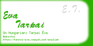 eva tarpai business card